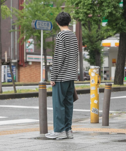 URBAN RESEARCH（アーバンリサーチ）の「『ユニセックス』#U URBAN RESEARCH　バスクボーダーシャツ（Tシャツ/カットソー・メンズ・ブラック/ネイビー/ブルー系その他/バーガンディー・2/3）」の10枚目の写真