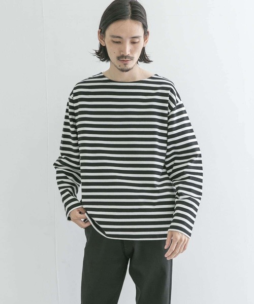 URBAN RESEARCH（アーバンリサーチ）の「『ユニセックス』#U URBAN RESEARCH　バスクボーダーシャツ（Tシャツ/カットソー・メンズ・ブラック/ネイビー/ブルー系その他/バーガンディー・2/3）」の13枚目の写真