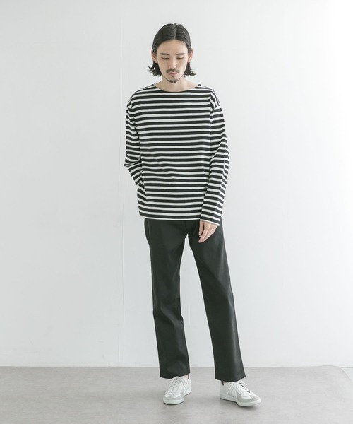 URBAN RESEARCH（アーバンリサーチ）の「『ユニセックス』#U URBAN RESEARCH　バスクボーダーシャツ（Tシャツ/カットソー・メンズ・ブラック/ネイビー/ブルー系その他/バーガンディー・2/3）」の8枚目の写真