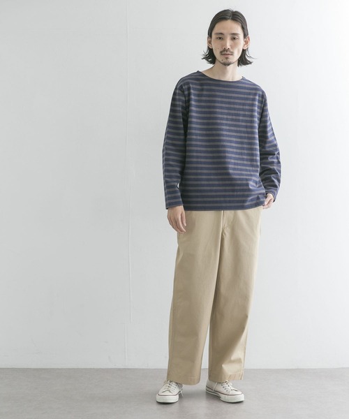 URBAN RESEARCH（アーバンリサーチ）の「『ユニセックス』#U URBAN RESEARCH　バスクボーダーシャツ（Tシャツ/カットソー・メンズ・ブラック/ネイビー/ブルー系その他/バーガンディー・2/3）」の20枚目の写真