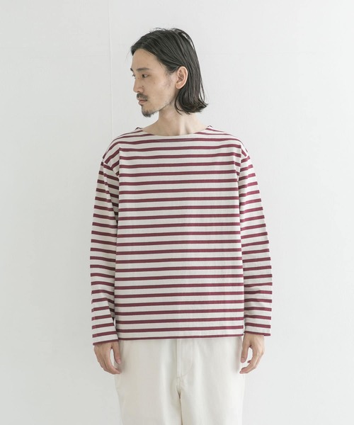 URBAN RESEARCH（アーバンリサーチ）の「『ユニセックス』#U URBAN RESEARCH　バスクボーダーシャツ（Tシャツ/カットソー・メンズ・ブラック/ネイビー/ブルー系その他/バーガンディー・2/3）」の6枚目の写真