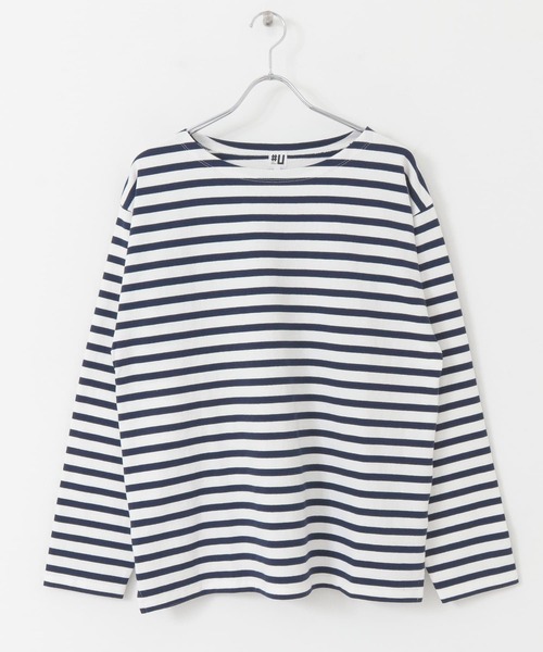 URBAN RESEARCH（アーバンリサーチ）の「『ユニセックス』#U URBAN RESEARCH　バスクボーダーシャツ（Tシャツ/カットソー・メンズ・ブラック/ネイビー/ブルー系その他/バーガンディー・2/3）」の16枚目の写真