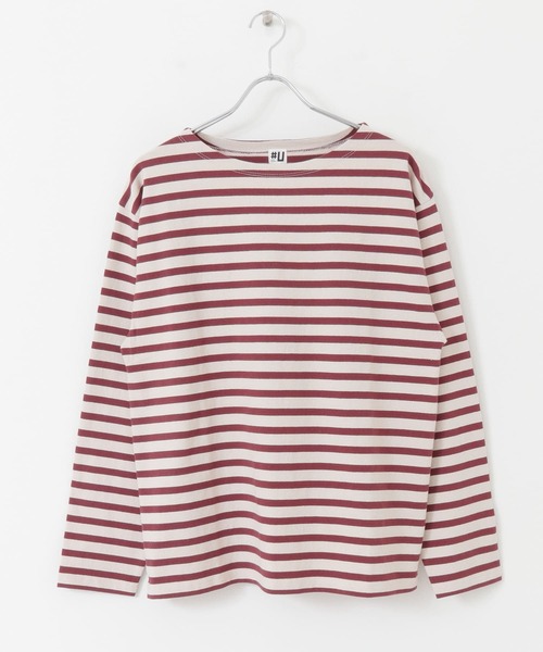 URBAN RESEARCH（アーバンリサーチ）の「『ユニセックス』#U URBAN RESEARCH　バスクボーダーシャツ（Tシャツ/カットソー・メンズ・ブラック/ネイビー/ブルー系その他/バーガンディー・2/3）」の11枚目の写真