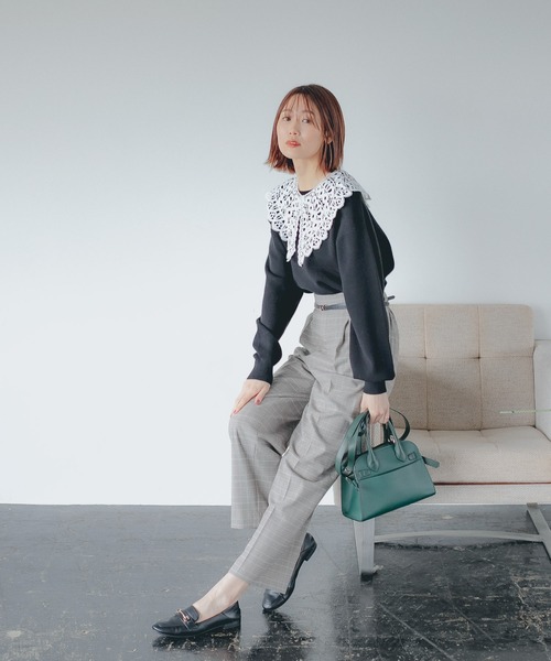 GLOBAL WORK（グローバルワーク）の「メルティードルマンプルオーバー/957991（ニット/セーター・レディース・ブラック/アイボリー/その他/ラベンダー/グレイッシュベージュ・MEDIUM/LARGE）」の6枚目の写真