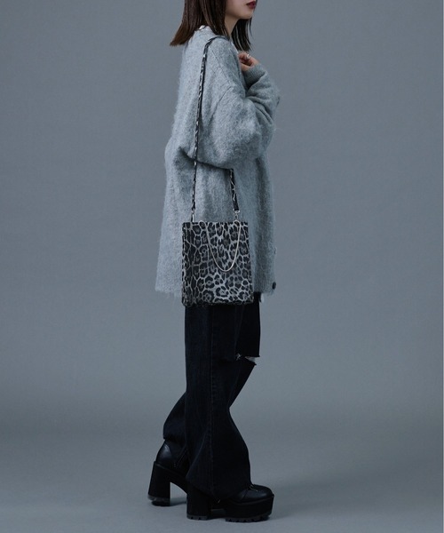Ellno Loset(エルノロゼット)の「2WAYスクエアショルダーバッグ(ショルダーバッグ・レディース・ブラック/レオパード/シルバー・FREE)」の9枚目の写真
