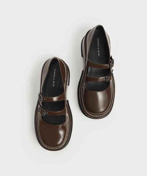 CHARLES & KEITH（チャールズ & キース）の「フランキー プラットフォームメリージェーン / Frankie Platform Mary Janes（パンプス・レディース・ブラック/ダークブラウン・22.5cm/23cm/23.5cm/24.5cm/25cm/25.5cm）」の10枚目の写真