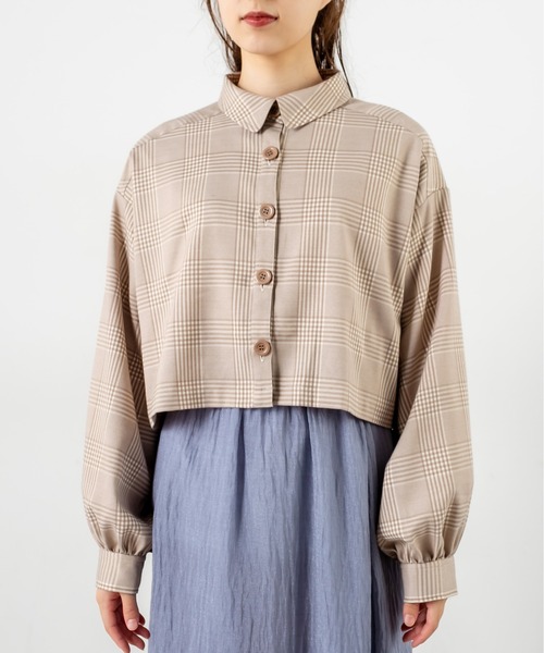 OLIVE des OLIVE（オリーブデオリーブ）の「クロップド丈シャツ（シャツ/ブラウス・レディース・ブラック/ベージュ/アイボリー・FREE）」の20枚目の写真