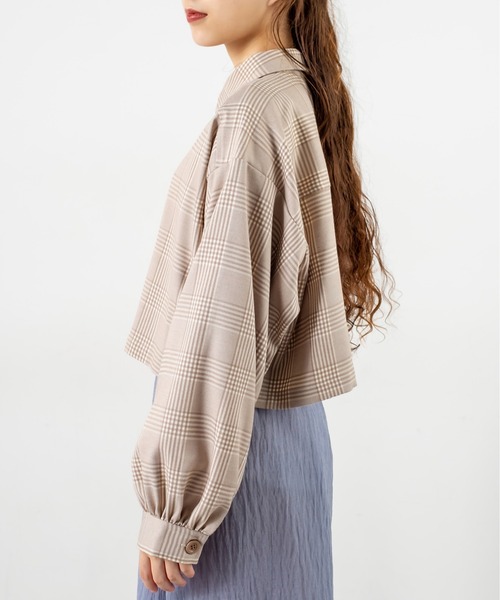 OLIVE des OLIVE（オリーブデオリーブ）の「クロップド丈シャツ（シャツ/ブラウス・レディース・ブラック/ベージュ/アイボリー・FREE）」の11枚目の写真