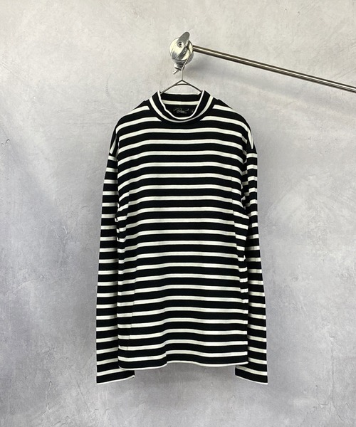 Beno(ビーノ)の「マイクロスムース ボーダーセミハイネック カットソー(Tシャツ/カットソー・メンズ・ホワイト×ブラック/ブラック×ホワイト・M/LL/L)」の8枚目の写真