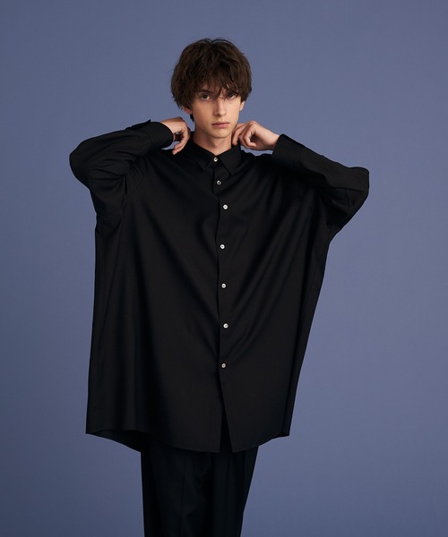 UP START(アップスタート)の「LONG SHIRTS/ロングシャツ(シャツ/ブラウス・メンズ・ブラック/グレー・FREE)」の5枚目の写真