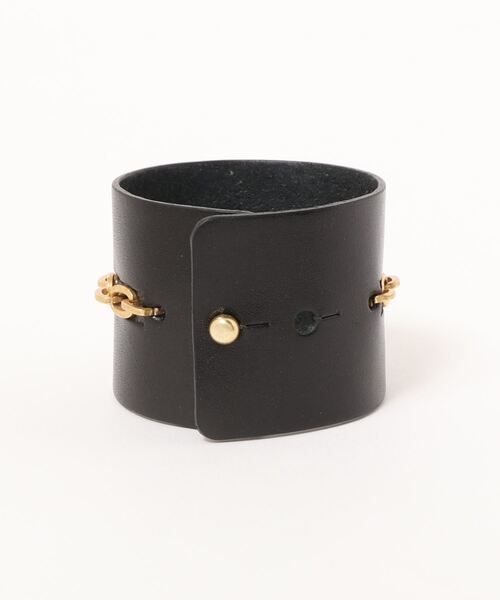 Ameri（アメリ）の「CHAIN UNION LEATHER BANGLE（バングル/リストバンド・レディース・ブラック/キャメル・FREE）」の4枚目の写真
