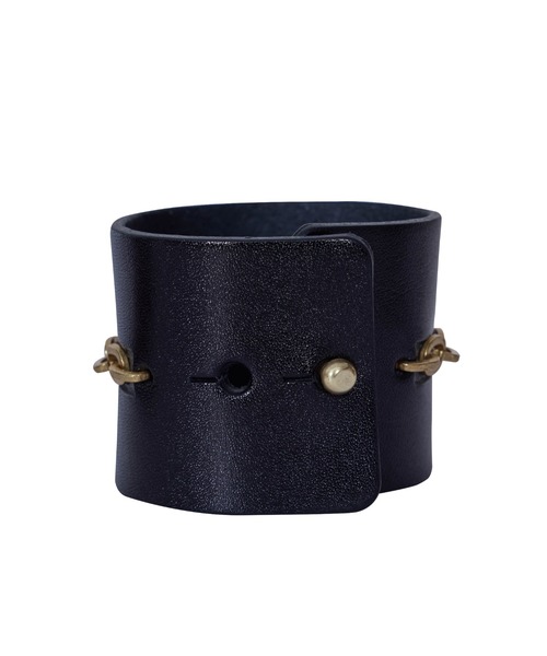 Ameri（アメリ）の「CHAIN UNION LEATHER BANGLE（バングル/リストバンド・レディース・ブラック/キャメル・FREE）」の6枚目の写真