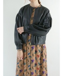 フェイクレザーボリュームスリーブブルゾン