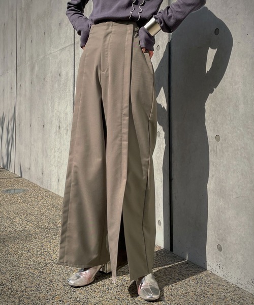 &g'aime（アンジェム）の「【&g’aime】スリットワイドパンツ（スラックス・レディース・ダークグリーン/ベージュ/ブラック・FREE）」の18枚目の写真