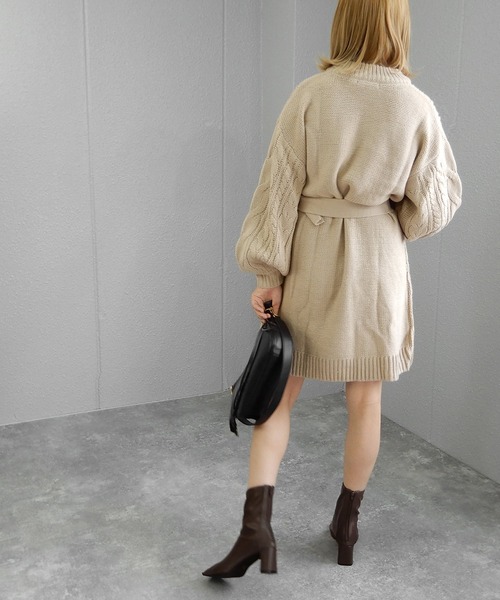 minia（ミニア）の「ステッチスクエアトゥのフェイクレザーフィットブーツ　◆（ブーツ・レディース・ブラック/ダークブラウン/アイボリー・LL/S/M/L）」の8枚目の写真