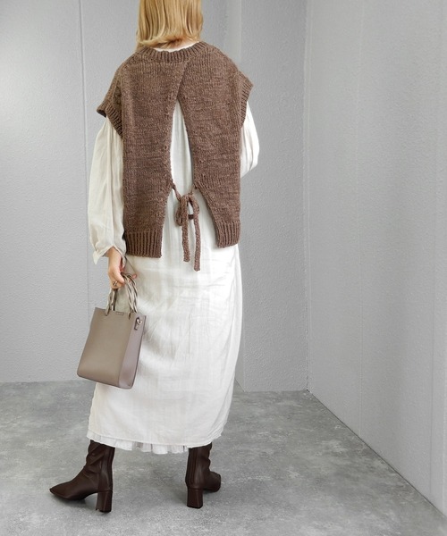 minia（ミニア）の「ステッチスクエアトゥのフェイクレザーフィットブーツ　◆（ブーツ・レディース・ブラック/ダークブラウン/アイボリー・LL/S/M/L）」の19枚目の写真