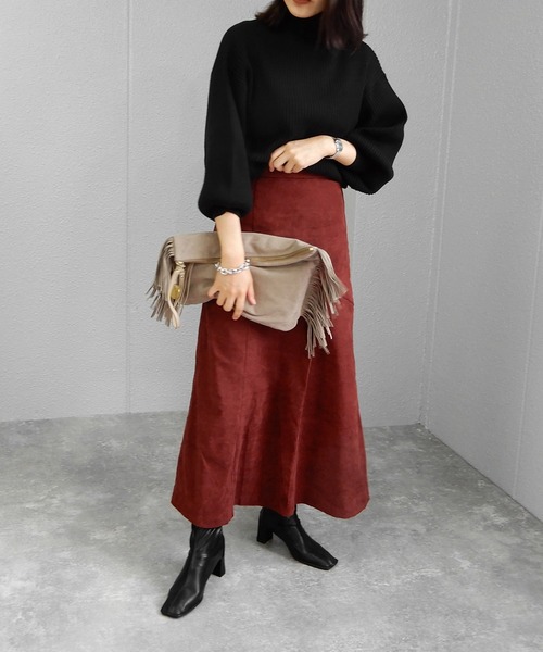 minia（ミニア）の「ステッチスクエアトゥのフェイクレザーフィットブーツ　◆（ブーツ・レディース・ブラック/ダークブラウン/アイボリー・LL/S/M/L）」の22枚目の写真