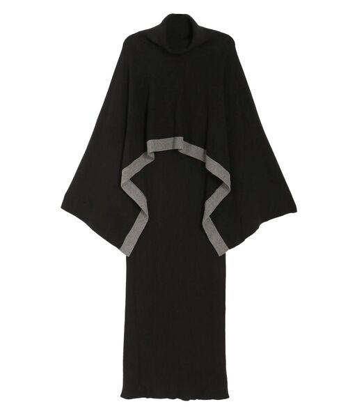 ELENDEEK（エレンディーク）の「ラインポンチョセットニット（ワンピース・レディース・ブラック/カーキ/イエロー・01/02）」の17枚目の写真