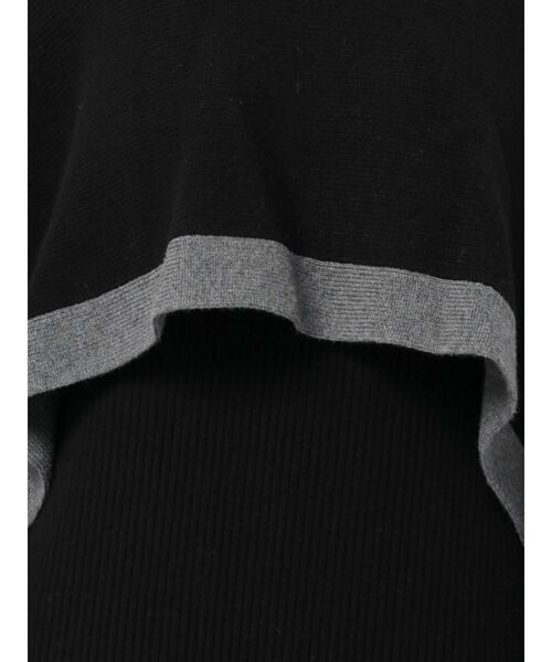 ELENDEEK（エレンディーク）の「ラインポンチョセットニット（ワンピース・レディース・ブラック/カーキ/イエロー・01/02）」の9枚目の写真