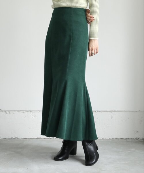 RAY CASSIN（レイカズン）の「ツイル起毛マーメイドスカート（スカート・レディース・ブルー/モスグリーン/グレイッシュベージュ・FREE）」の2枚目の写真