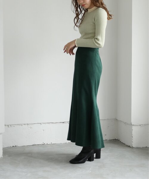 RAY CASSIN（レイカズン）の「ツイル起毛マーメイドスカート（スカート・レディース・ブルー/モスグリーン/グレイッシュベージュ・FREE）」の11枚目の写真