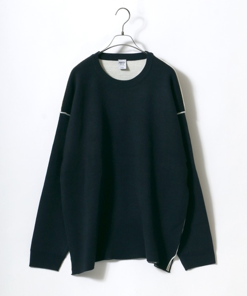 ANPAS(アンパス)の「Punch the dough Knit Pullover/ロール配色 ポンチ オーバーサイズニットプルオーバー(ニット/セーター・メンズ・ブラック/ネイビー/グレー・L/M)」の1枚目の写真