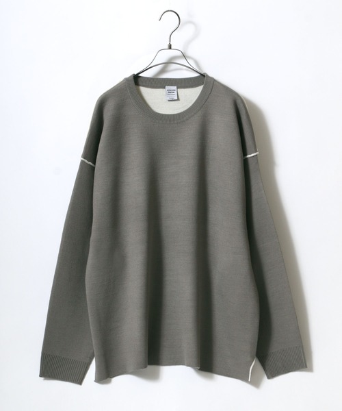 ANPAS(アンパス)の「Punch the dough Knit Pullover/ロール配色 ポンチ オーバーサイズニットプルオーバー(ニット/セーター・メンズ・ブラック/ネイビー/グレー・L/M)」の3枚目の写真