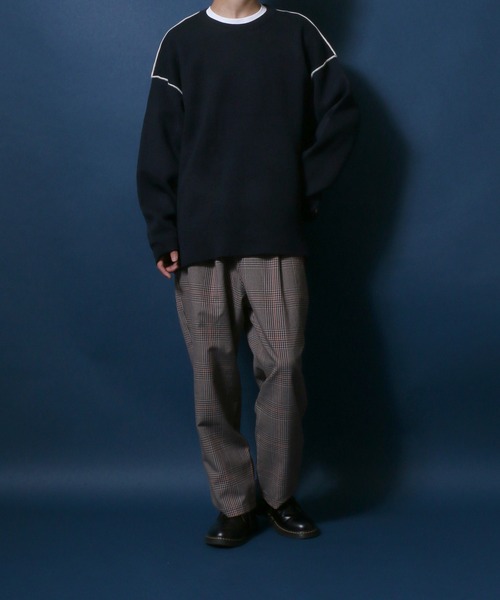 ANPAS(アンパス)の「Punch the dough Knit Pullover/ロール配色 ポンチ オーバーサイズニットプルオーバー(ニット/セーター・メンズ・ブラック/ネイビー/グレー・L/M)」の15枚目の写真