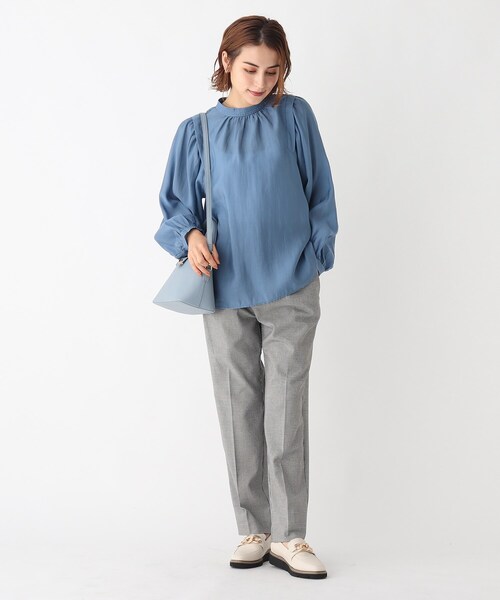 AG by aquagirl(エージーバイアクアガール)の「◆ハイネックギャザースリーブブラウス【WEB限定サイズ】(シャツ/ブラウス・レディース・ホワイト系/ベージュ/ブルー/ブラック・38/40/36)」の10枚目の写真