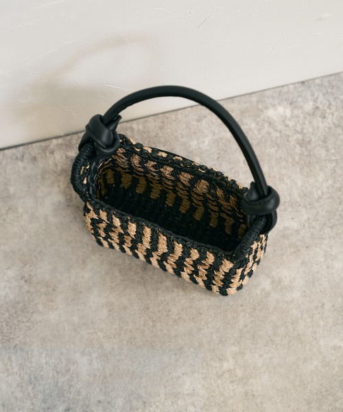 JAMIRAY（ジャミレイ）の「【JAMIRAY】Abaca knot handlepurse（かごバッグ・レディース・ブラック/ブラウン/ブラックミックス・FREE）」の10枚目の写真