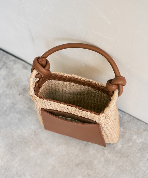 JAMIRAY（ジャミレイ）の「【JAMIRAY】Abaca knot handlepurse（かごバッグ・レディース・ブラック/ブラウン/ブラックミックス・FREE）」の15枚目の写真