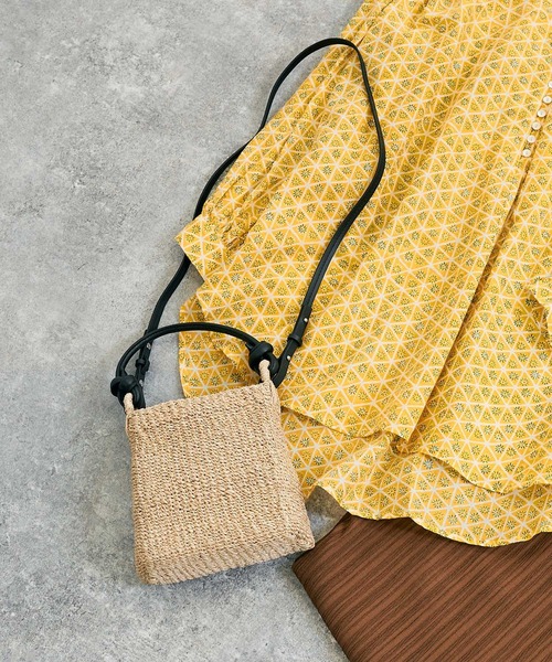 JAMIRAY（ジャミレイ）の「【JAMIRAY】Abaca knot handlepurse（かごバッグ・レディース・ブラック/ブラウン/ブラックミックス・FREE）」の13枚目の写真