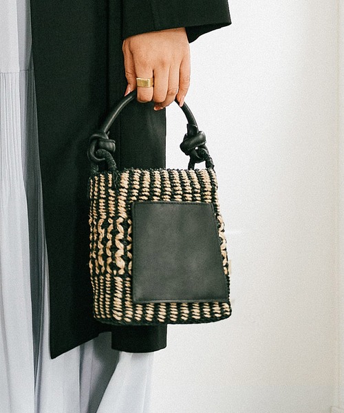 JAMIRAY（ジャミレイ）の「【JAMIRAY】Abaca knot handlepurse（かごバッグ・レディース・ブラック/ブラウン/ブラックミックス・FREE）」の18枚目の写真