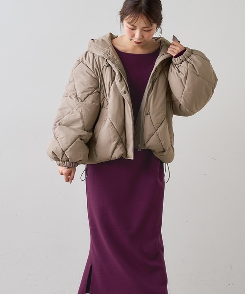 natural couture（ナチュラルクチュール）の「前後2WAYプチプラ配色ニットワンピース（ワンピース・レディース・ブラック/ブラウン/ミント/ピンクベージュ/ボルドー・FREE）」の18枚目の写真