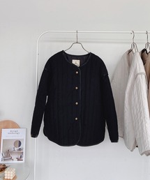◇縦キルトノーカラージャケット