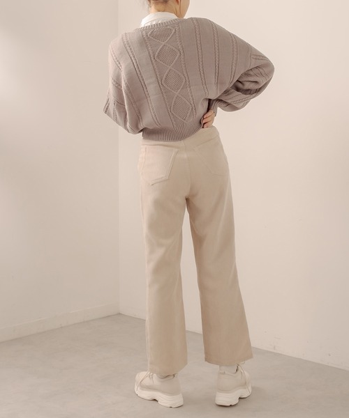 OLIVE des OLIVE（オリーブデオリーブ）の「お花刺繍ケーブルニット（ニット/セーター・レディース・ライトグレー/オフホワイト/ラベンダー・FREE）」の18枚目の写真