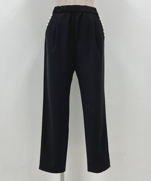 PICCIN（ピッチン）の「タックパールパンツ（スラックス・レディース・アイボリー/ブラック・S/M）」の8枚目の写真