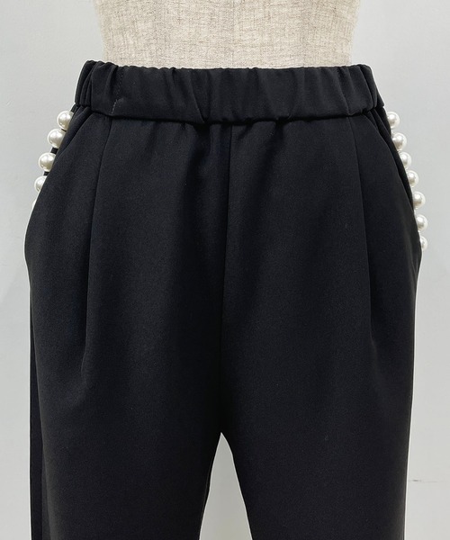 PICCIN（ピッチン）の「タックパールパンツ（スラックス・レディース・アイボリー/ブラック・S/M）」の5枚目の写真