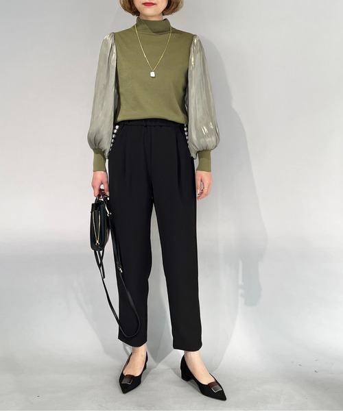 PICCIN（ピッチン）の「タックパールパンツ（スラックス・レディース・アイボリー/ブラック・S/M）」の22枚目の写真