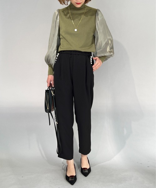 PICCIN（ピッチン）の「タックパールパンツ（スラックス・レディース・アイボリー/ブラック・S/M）」の18枚目の写真