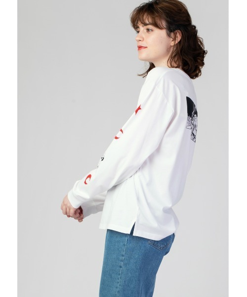 Design Tshirts Store graniph(デザイン ティーシャツ ストア グラニフ)の「ピンポン ペコ スマイル ライン(松本大洋)|コラボ長袖Tシャツ(Tシャツ/カットソー・メンズ・ホワイト・SMALL/X-LARGE/MEDIUM/LARGE/X-SMALL)」の6枚目の写真