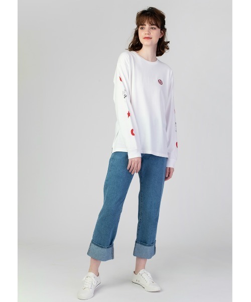 Design Tshirts Store graniph(デザイン ティーシャツ ストア グラニフ)の「ピンポン ペコ スマイル ライン(松本大洋)|コラボ長袖Tシャツ(Tシャツ/カットソー・メンズ・ホワイト・SMALL/X-LARGE/MEDIUM/LARGE/X-SMALL)」の7枚目の写真