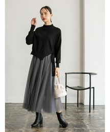 fifth | 【星玲奈レコメンド】プリーツインナー付きボトルネックニット(ニット/セーター)