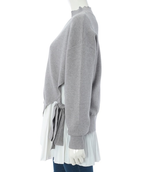 fifth（フィフス）の「プリーツインナー付きボトルネックニット（ニット/セーター・レディース・ブラック/グレー・MEDIUM）」の5枚目の写真