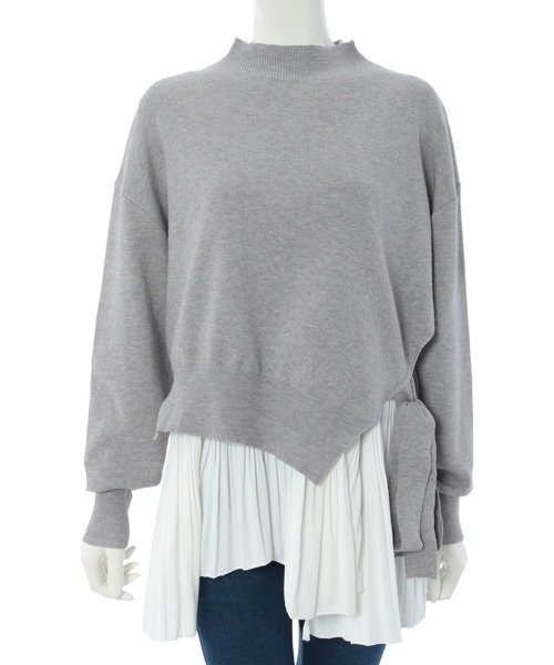 fifth（フィフス）の「プリーツインナー付きボトルネックニット（ニット/セーター・レディース・ブラック/グレー・MEDIUM）」の9枚目の写真