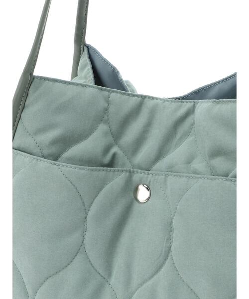 Green　Parks（グリーンパークス）の「・キルトワイドトート＊（トートバッグ・レディース・グリーン/グレイッシュベージュ/アイボリー・FREE）」の22枚目の写真