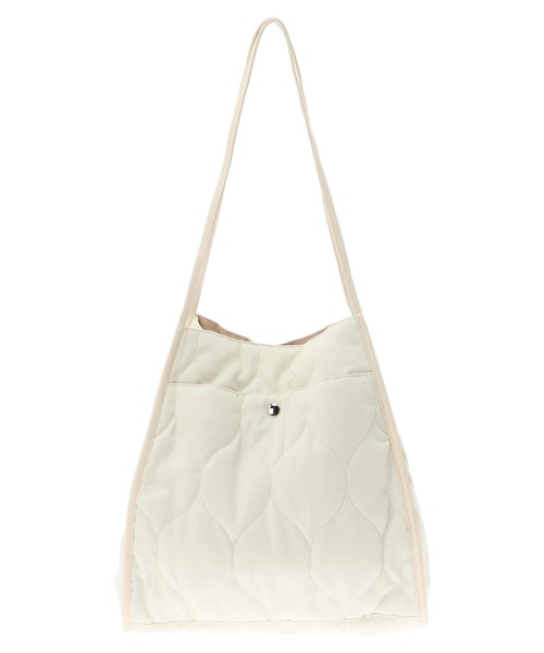 Green　Parks（グリーンパークス）の「・キルトワイドトート＊（トートバッグ・レディース・グリーン/グレイッシュベージュ/アイボリー・FREE）」の2枚目の写真