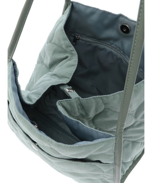 Green　Parks（グリーンパークス）の「・キルトワイドトート＊（トートバッグ・レディース・グリーン/グレイッシュベージュ/アイボリー・FREE）」の7枚目の写真