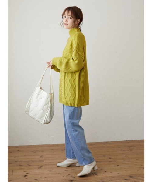 Green　Parks（グリーンパークス）の「・キルトワイドトート＊（トートバッグ・レディース・グリーン/グレイッシュベージュ/アイボリー・FREE）」の15枚目の写真