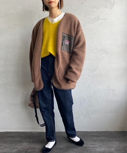 BEN DAVIS（ベンデイビス）の「[BEN DAVIS/ベンデイビス] ボアジップジャケット（その他アウター・レディース・オフホワイト/モカ/カーキ・M/L/XL）」の6枚目の写真